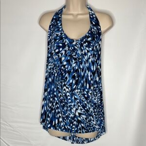 Miraclesuit Blue Backless Tie Front Tank Top